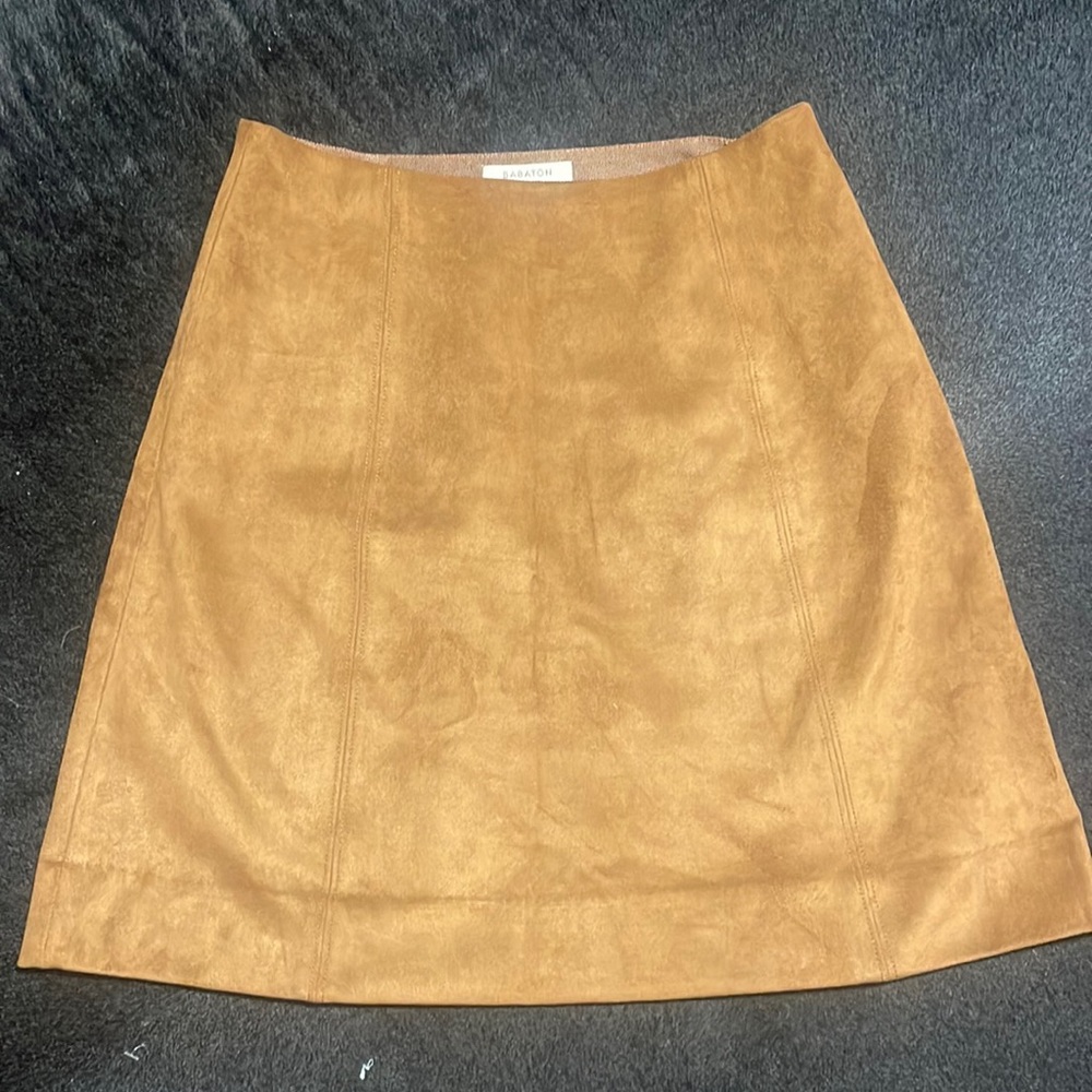 BABATON Suede Brown Mini Skirt